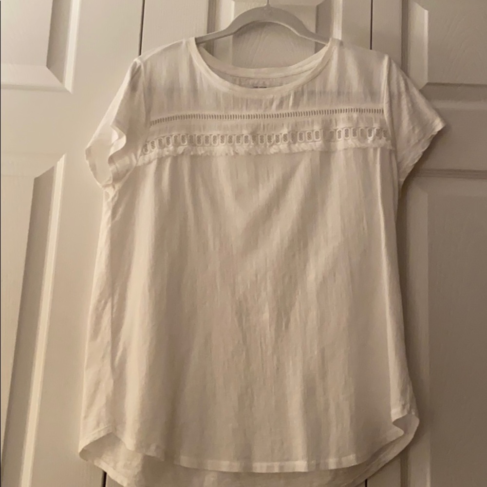 White Loft t-shirt with fringe detail